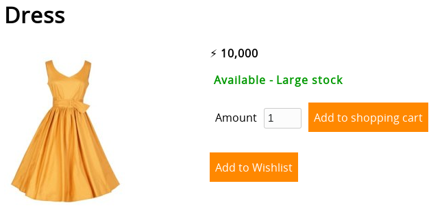 Webshop wishlist